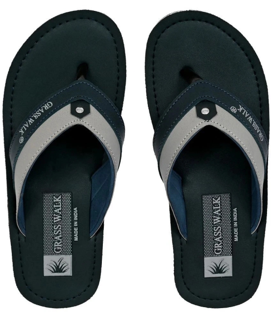 GRASS WALK Navy Blue Mens Thong Flip Flop - None