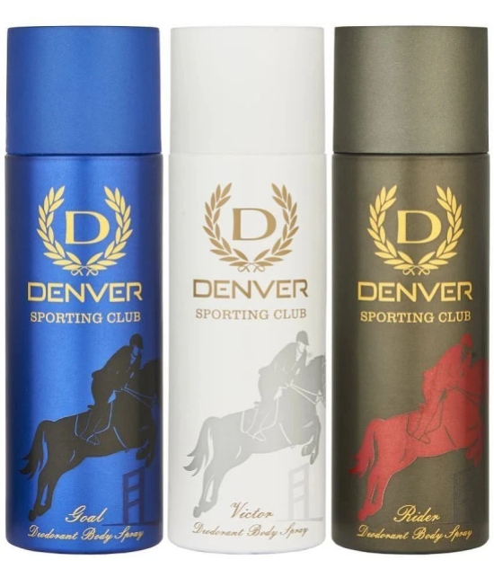 Denver Victor, Rider & Goal Deodorant Spray for Men 600 ml ( Pack of 3 )