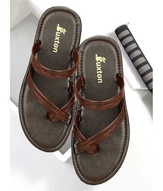 Buxton Brown Mens Thong Flip Flop - None