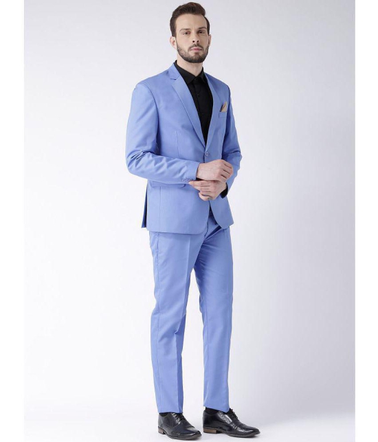 Hangup Blue Solid Formal Suit - 36