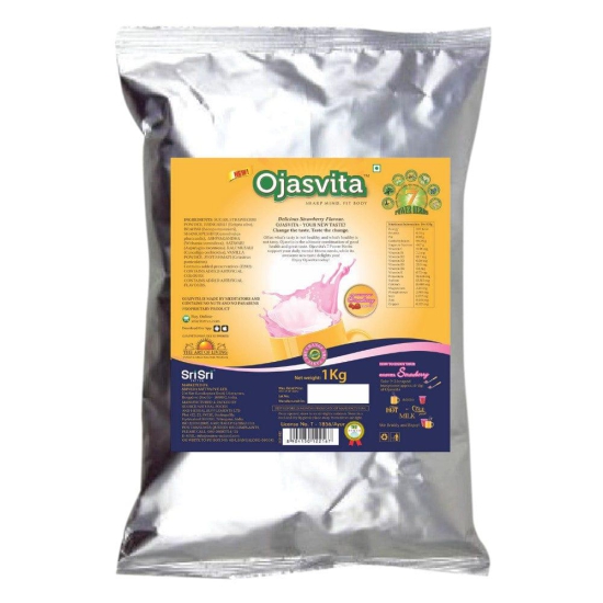 Sri Sri Tattva Strawberry Ojasvita - Sharp Mind & Fit Body, 1kg (Refill Pack)