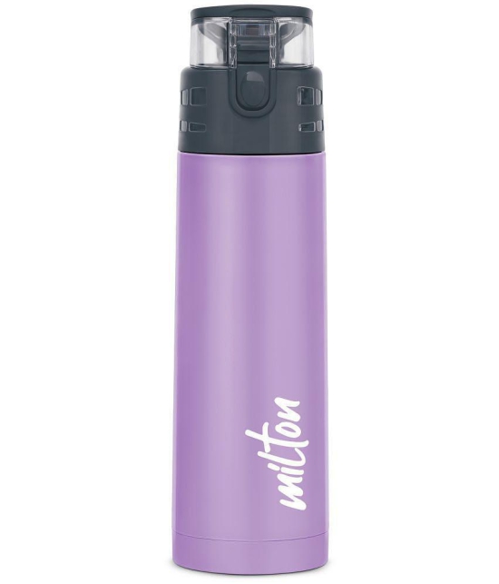 Milton Atlantis 600 Thermosteel Insulated Water Bottle, 500 ml, Purple | Hot and Cold | Leak Proof | Office Bottle | Sports | Home | Kitchen | Hiking | Treking | Travel | Easy To Carry | Rus