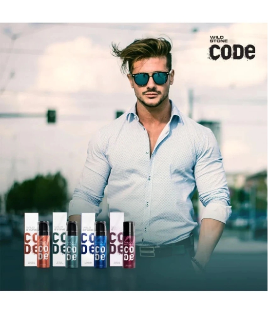 Wild Stone CODE Deodorant Spray for Men 40 ml (Pack of 4)