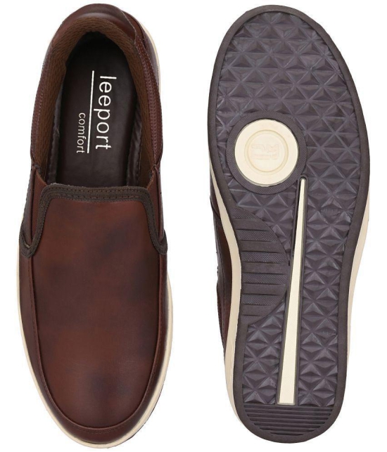 Leeport - Brown Mens Slip-on Shoes - None