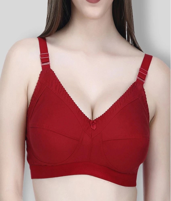 Elina - Maroon Cotton Non - Padded Womens Everyday Bra ( Pack of 1 ) - None