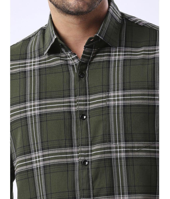 HJ HASASI Cotton Blend Regular Fit Checks Full Sleeves Men's Casual Shirt - Green ( Pack of 1 ) - None