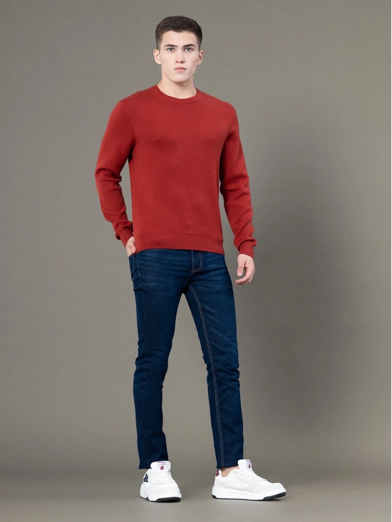 RedTape Round Neck Solid Sweater for Men | Essential Comfort for Every Day