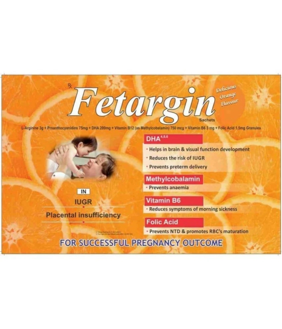 Shreys Fetargin Sachets With L-arginine, Vitamin B12 & DHA 65 gm Minerals Powder