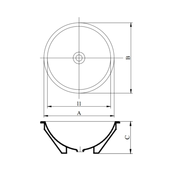 Cera Counter Top Circle Shaped White Wash Basin Circle S2030113