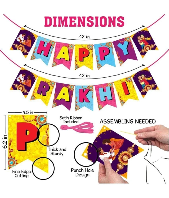 Zyozi 1 Set Happy Rakhi Banner/ Raksha Bandhan Banner for Photoshoot / Happy Raksha Bandhan Banner / Happy Rakhi Decoration for Raksha Bandhan Festival BannerZyozique 1 Set Happy Rakhi Banne