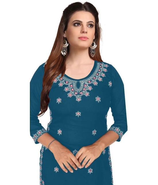 Kapadia - Blue Rayon Womens Straight Kurti ( Pack of 1 ) - None