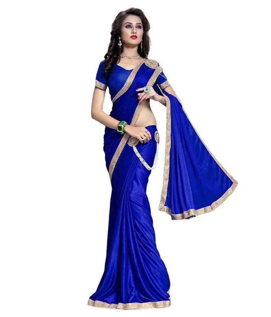 AV Fashion Blue Crepe Saree