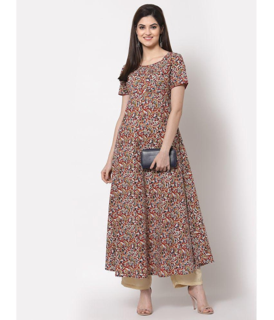 Kbz Cotton Multi Color Fit And Flare Dress - Single - L