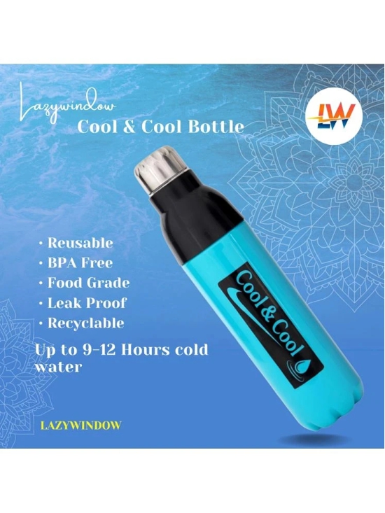 LAZYWINDOW Blue Plastic Water Bottle 1000 mL ( Set of 1 ) - Blue