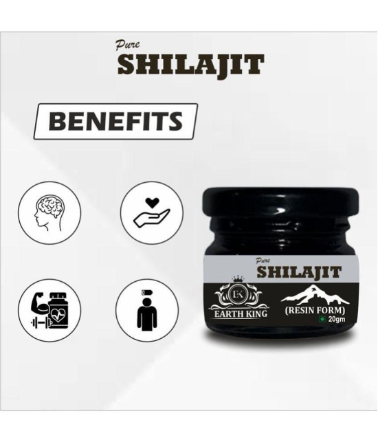 EARTH KING Pure Ayurvedic Shilajit/Shilajit Resin | Raw Shilajit | Shudh Shilajit | (Semi Liquid) - 20Gm (Pack of 1)