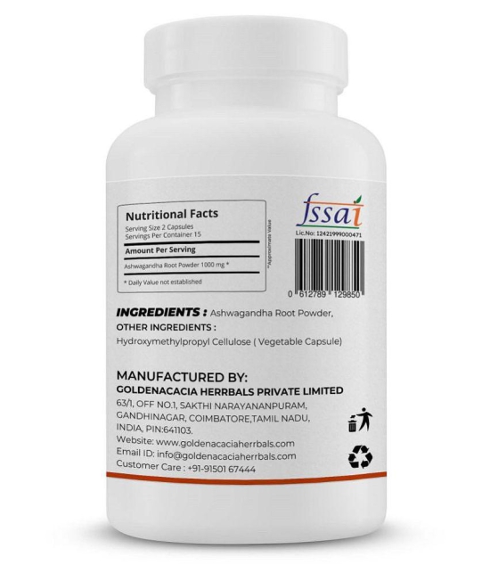 GOLDENACACIA HERRBALS ASHWAGANDHA 500mg 30 Capsule 1 no.s