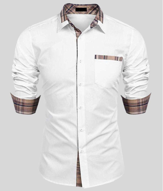 Life Roads - White Cotton Slim Fit Men's Casual Shirt ( Pack of 1 ) - None