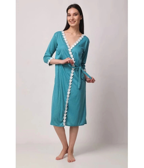 Affair Green Cotton Blend Womens Nightwear Nighty & Night Gowns ( Pack of 1 ) - None