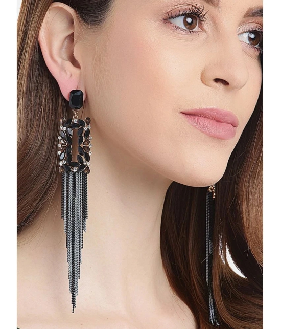 YOUBELLA Black Danglers Earrings ( Pack of 1 ) - Black