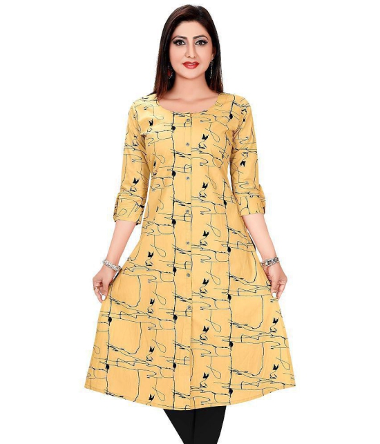 Meher Impex - Yellow Cotton Women's Front Slit Kurti ( Pack of 1 ) - XS