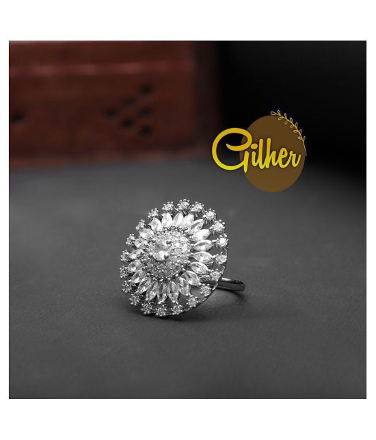 gilher- Silver Cocktail Rings (Pack of 1) - None