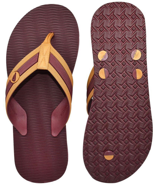 Ajanta - Wine Mens Thong Flip Flop - None