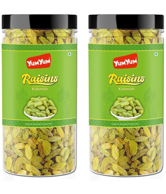 YUM YUM Premium 1 kg Dried Raisins Kishmish Dry Fruits(Pack of 2 -500g Jar Each)