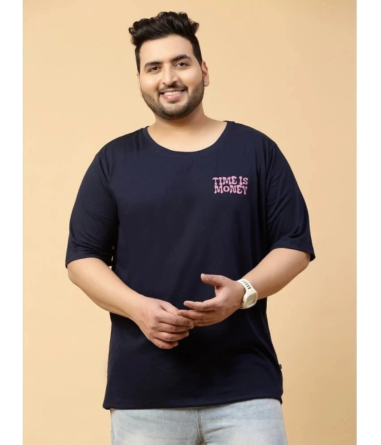 Rigo Cotton Oversized Fit Printed Half Sleeves Mens T-Shirt - Navy ( Pack of 1 ) - None