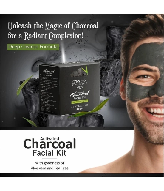 Globus Naturals Men Activated Charcoal Facial Kit, 40gm