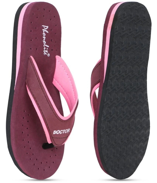 Phonolite Maroon Womens Thong Flip Flop - None