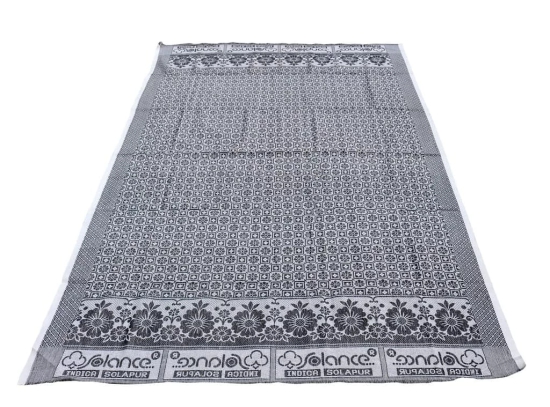 Solance Mandhania Indica Cotton Solapur Chaddar Blanket Single Bed Full Size Pack of 2