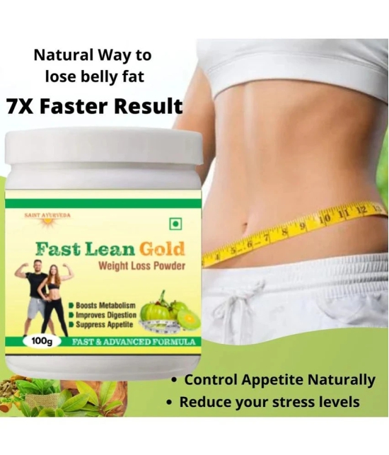 Saint Ayurveda Fast lean gold Fat Burnner & Body weight loss Powder 100 gm Unflavoured Single Pack