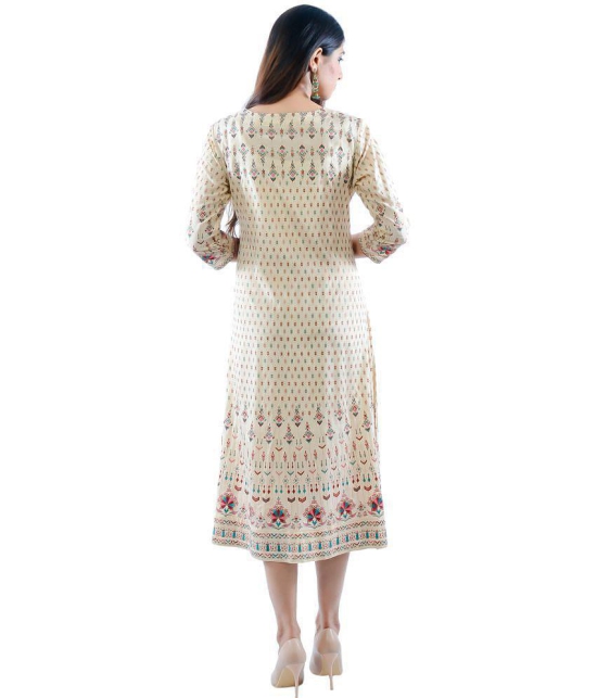 AMIRA''S INDIAN ETHNICWEAR - Beige Viscose Women''s Flared Kurti ( Pack of 1 ) - None