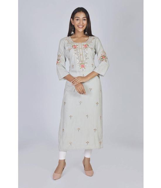 AMIRA'S INDIAN ETHNICWEAR - Grey Rayon Women's Stitched Salwar Suit ( ) - XXL