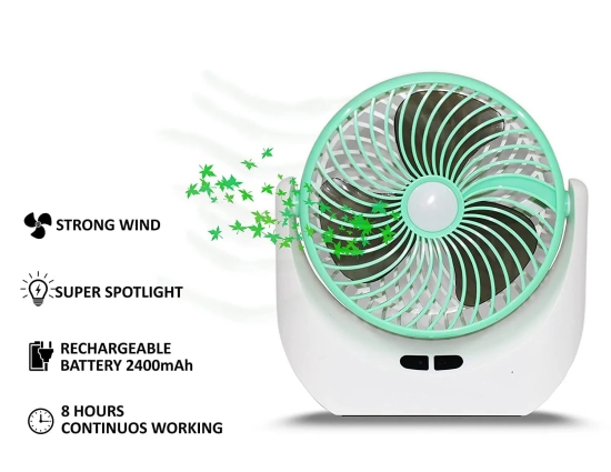 Table Fan Powerful Wind Rechargeable Portable Desk Fan with 3 Speed