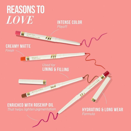 MyGlamm Exclusive Combo of Define It Lip Liner + POSE HD Lipstick | Long Lasting, Demi-Matte Finish HD Lipstick & Creamy, Matte Finish, Long Lasting Lip Liner