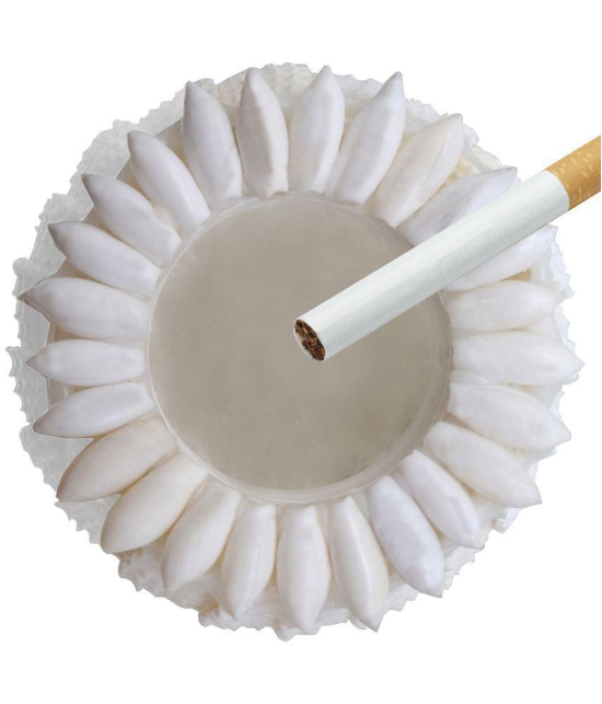 2 Pieces Handmade Cigarette Ashtray Smoke Ash Holder Seashells - White