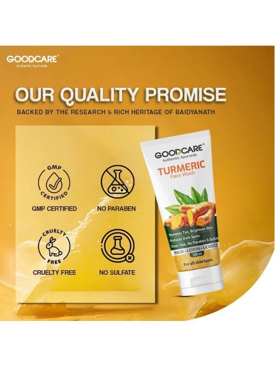 Goodcare Turmeric Facewash with Haldi, lemon and Licorice I Removes Tan & reduces dark spots -100ml