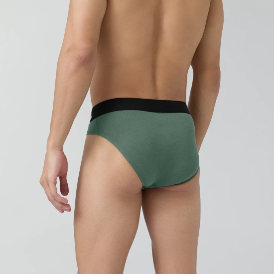 Pace Cotton Rib Briefs Olive Green XL