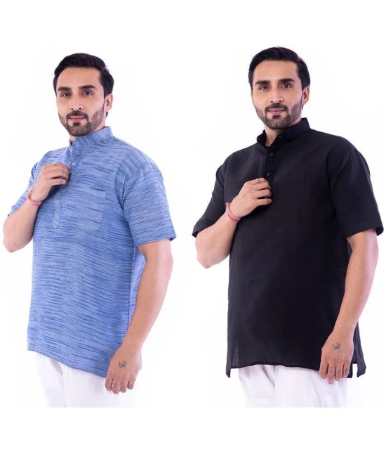 DESHBANDHU DBK - Muticolor Cotton Mens Regular Kurta ( Pack of 2 ) - None