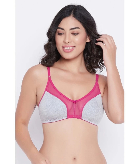 Clovia - Grey Melange Cotton Blend Womens Everyday Bra - None