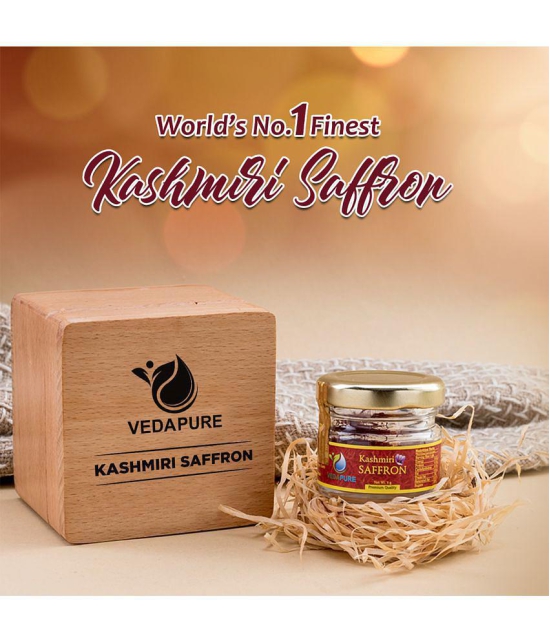 Vedapure Finest A++ Grade Original Kashmiri Saffron/Kesar For Pregnant Women, Skin 1 Gram- (Pack of 2)