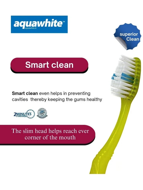 aquawhite Smart Clean Bristles Pack of 12 Toothbrush