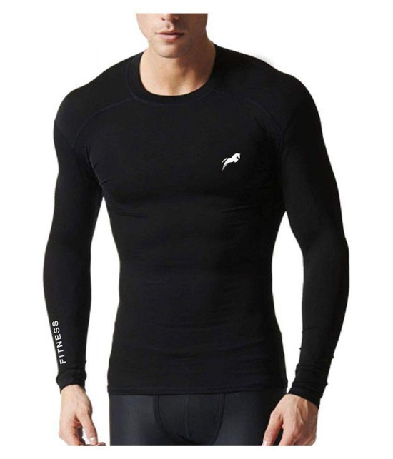 Just Rider Compression Top Full Sleeve Plain Athletic Fit Multi Sports Cycling, Cricket, Football, Badminton, Gym, Fitness & Other Outdoor Inner Wear - L