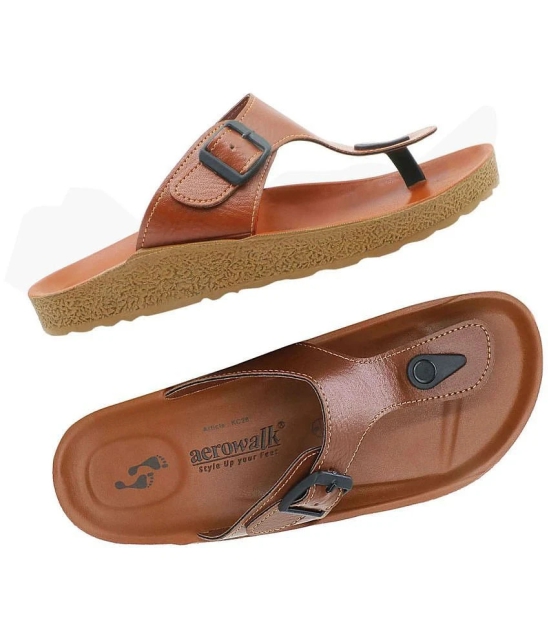 Aerowalk Tan Mens Thong Flip Flop - None