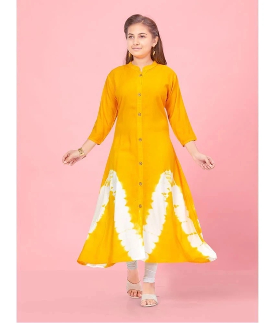 Aarika Yellow Rayon Girls Kurti ( Pack of 1 ) - None