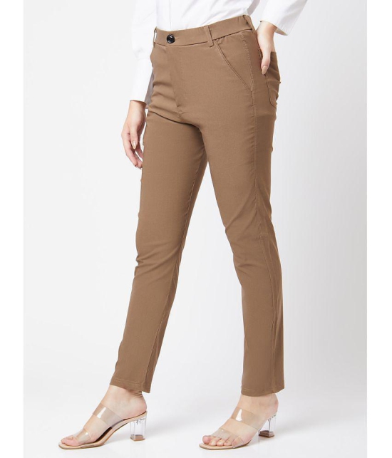 Smarty Pants - Brown Cotton Skinny Womens Formal Pants ( Pack of 1 ) - None