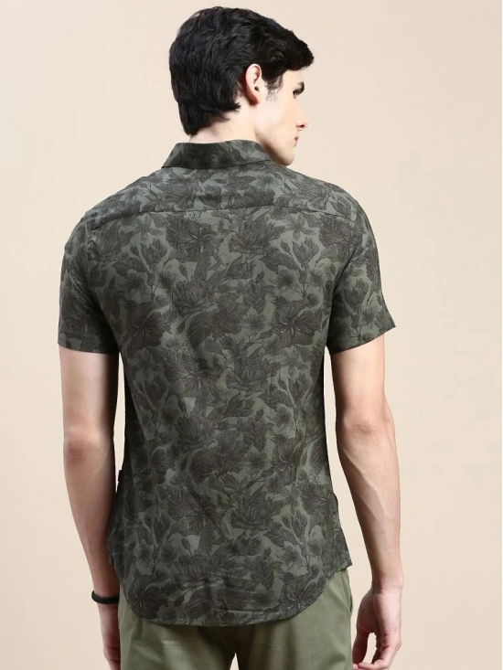 Showoff Cotton Blend Regular Fit Printed Half Sleeves Mens Casual Shirt - Olive ( Pack of 1 ) - None