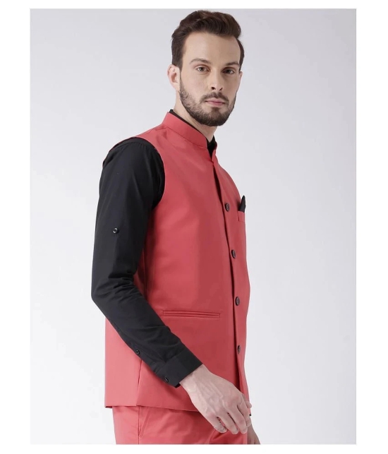 Hangup Pink Cotton Blend Nehru Jacket - None