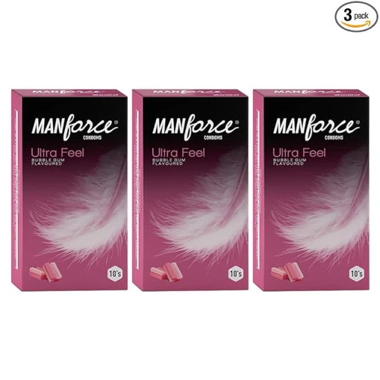 Manforce Ultra Feel Bubblegum Flavoured Condoms  10 Pieces (Pack of 3)